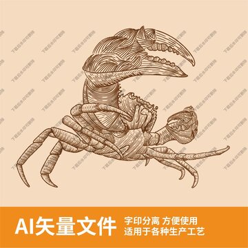 矢量螃蟹大闸蟹