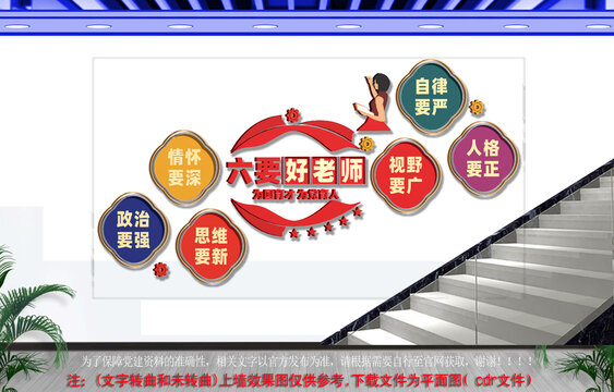 六要好老师楼梯文化墙