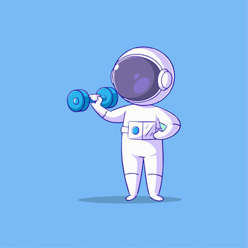 可爱宇航员铅笔Q版儿童插画