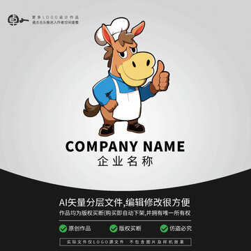 马厨师餐饮小吃美食LOGO