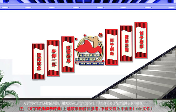 弘扬劳模精神楼梯文化墙