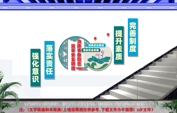 消除事故隐患楼梯文化墙