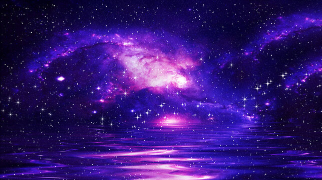 紫色唯美梦幻星空