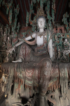 双林寺千佛殿自在观音彩塑