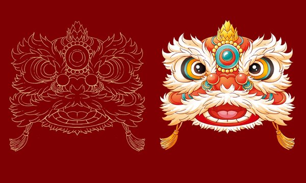 狮头插画
