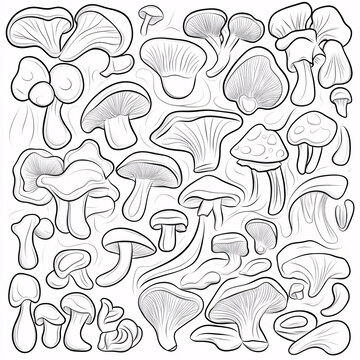 线描菌菇