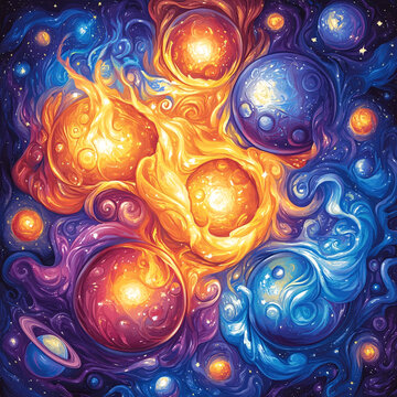 吊顶喷画宇宙漩涡