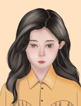 黄衣服美女