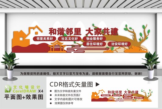 和谐邻里社区文化墙