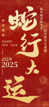 蛇行大运蛇年海报