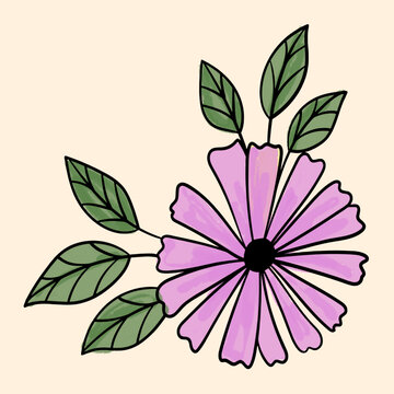 紫花树叶叶子装饰花纹花边边框底纹