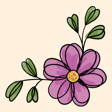 紫花树叶叶子装饰花纹花边边框底纹