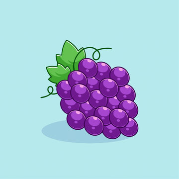 可爱水果葡萄Q版儿童插画