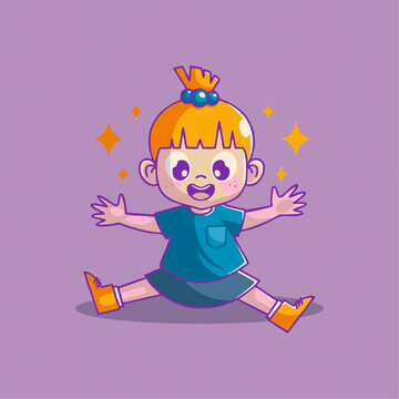 可爱玩具娃娃Q版儿童插画