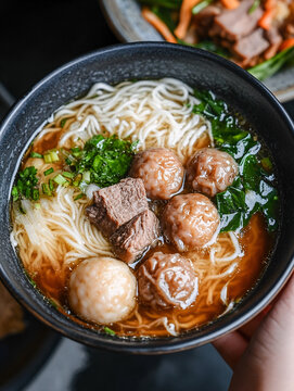 手打牛肉丸米粉