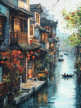 唯美古镇风光