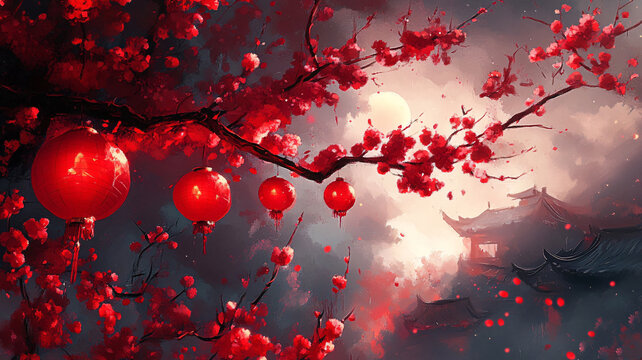唯美梦幻梅花林