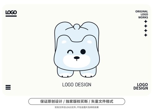 原创卡通趴趴熊logo
