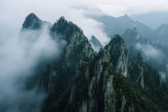 云雾缭绕的山