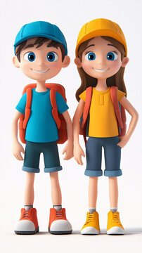男孩女孩人物模型