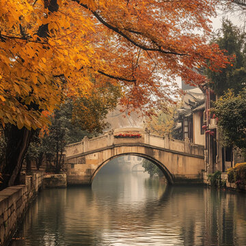 古桥秋色