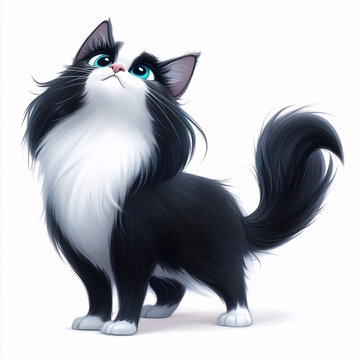 卡通长毛猫