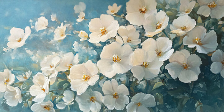 意境玉兰花壁画壁纸