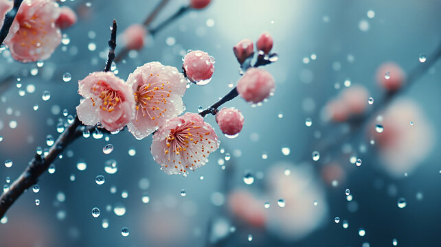 冻雨中的梅花