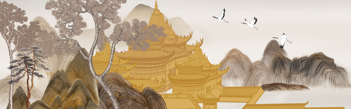 水墨山水背景