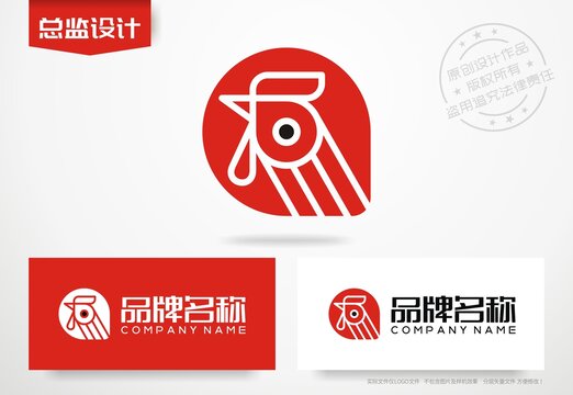 公鸡logo鸡头标志炸鸡