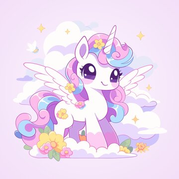 梦幻独角兽矢量