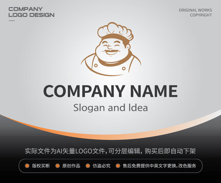 胖厨师头像LOGO胖子