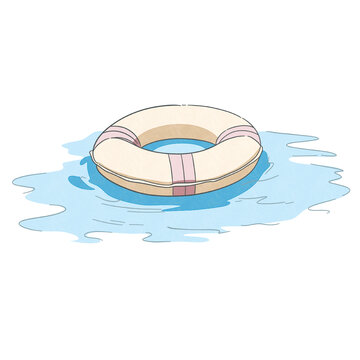 夏日游泳圈简约卡通图案