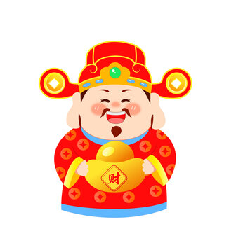 财神爷卡通矢量画