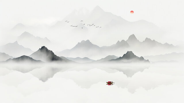中国风水墨山水画