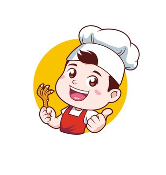 卡通可爱男孩吃鸭爪头像矢量图