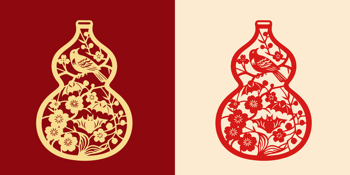 葫芦形状剪纸