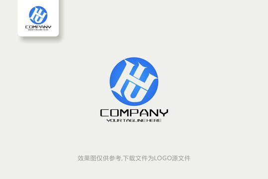 HU字母科技电子电器设备LOGO
