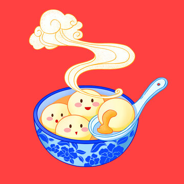 汤圆插画