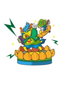 端午龙和粽子闪电