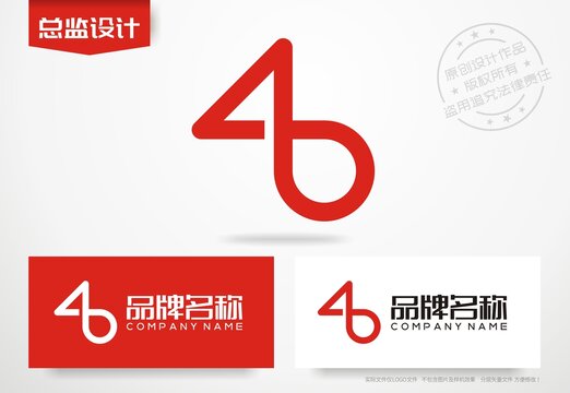 4设计logo数字4标志