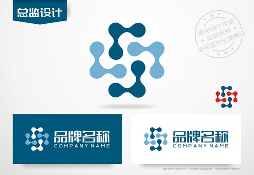 医疗logo生物分子科技标志