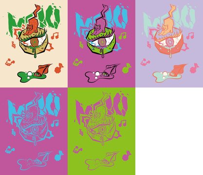 猫的幻想潮流矢量插画