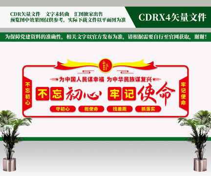 不忘初心党建文化墙