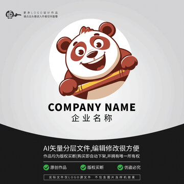 零食教育熊猫卡通动物LOGO