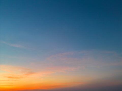 航拍晚霞天空