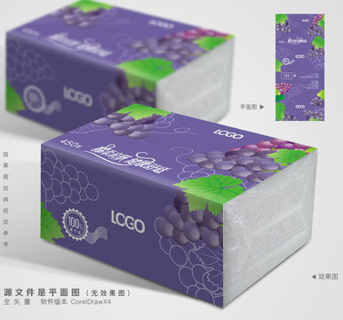 水果图案抽纸外包装
