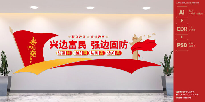 兴边富民党建标语文化墙