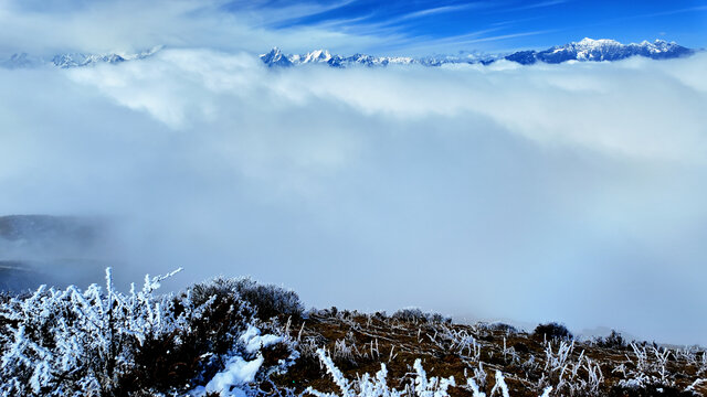 牛背山雪景云海