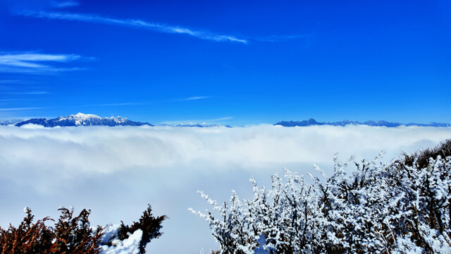 牛背山雪景云海
